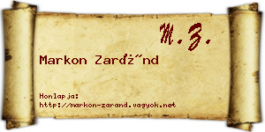 Markon Zaránd névjegykártya